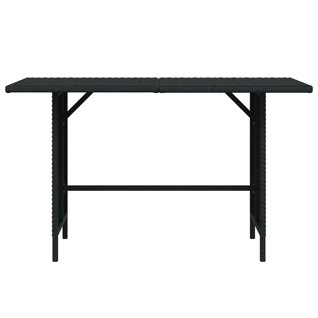 Outdoor Dining Table Garden Furniture Black Poly Rattan Patio 110x70x65cm