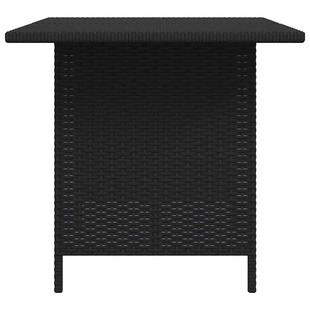 Outdoor Dining Table Garden Furniture Black Poly Rattan Patio 110x70x65cm
