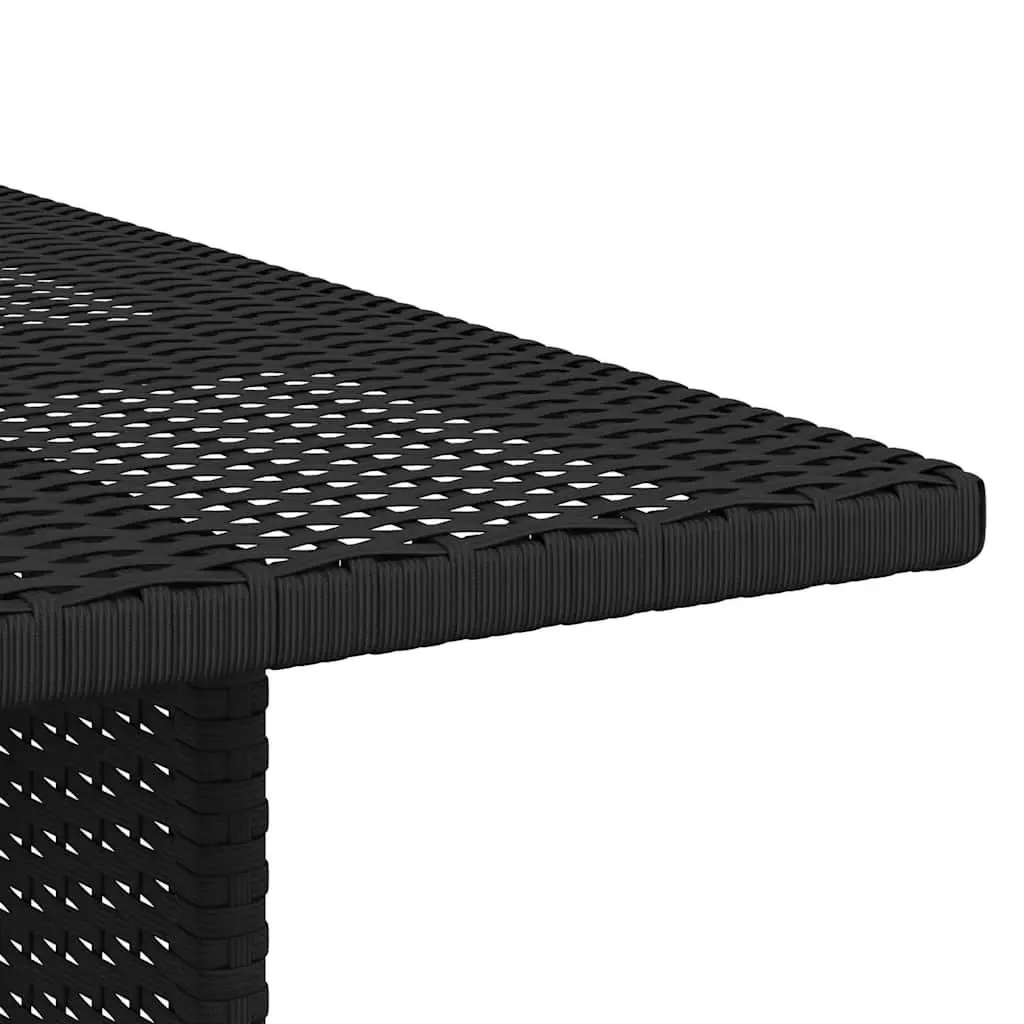 Outdoor Dining Table Garden Furniture Black Poly Rattan Patio 110x70x65cm