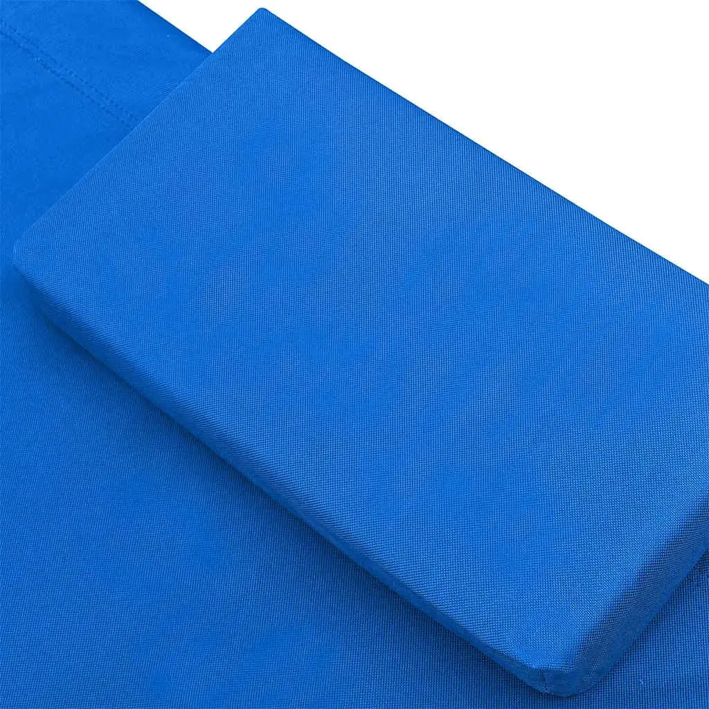 Outdoor Lounge Bed Weather-Resistant Oxford Fabric Blue Garden Patio Sun Bed