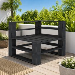 Garden Pallet Corner Sofa Outdoor Seating Grey Wood Furniture