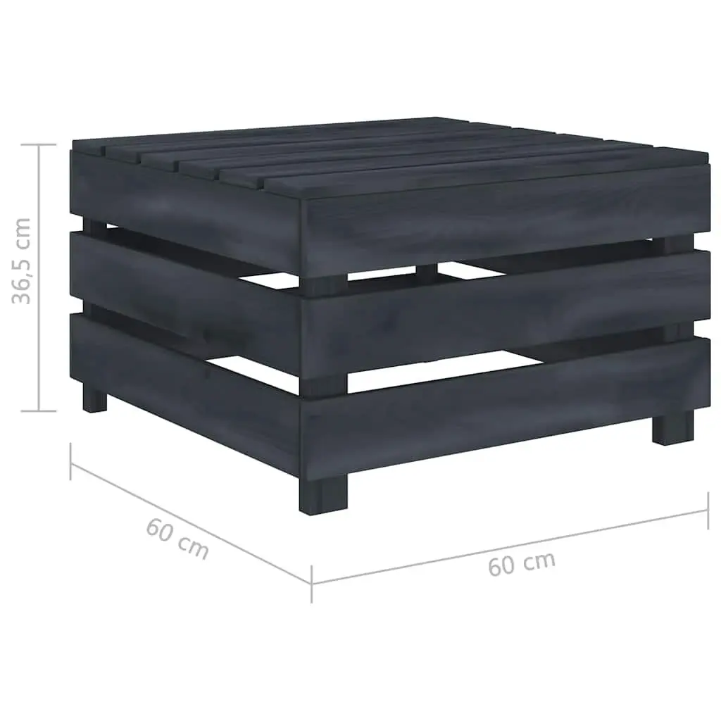 2 Piece Garden Pallet Lounge Set Grey Wood Outdoor Furniture Table Armchair