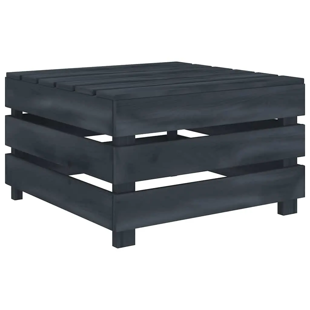 2 Piece Garden Pallet Lounge Set Grey Wood Outdoor Furniture Table Armchair