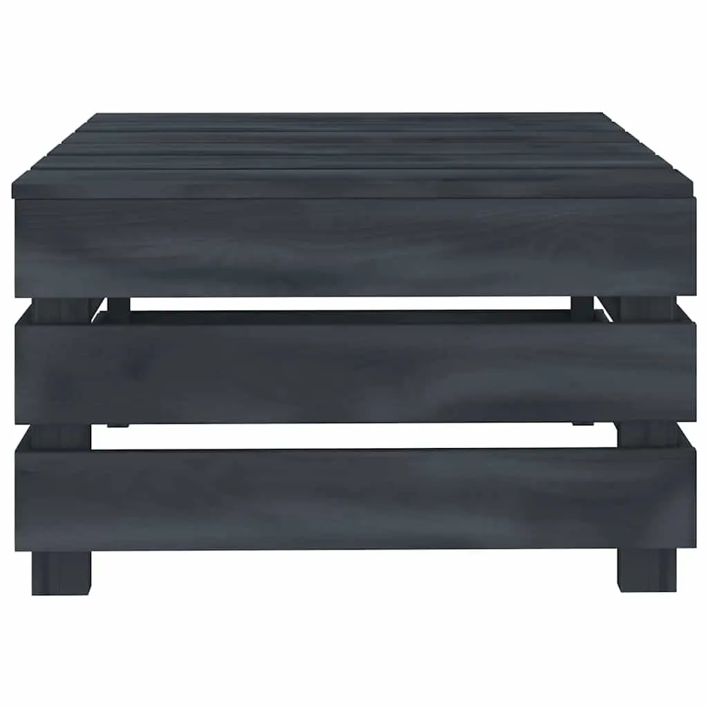 2 Piece Garden Pallet Lounge Set Grey Wood Outdoor Furniture Table Armchair