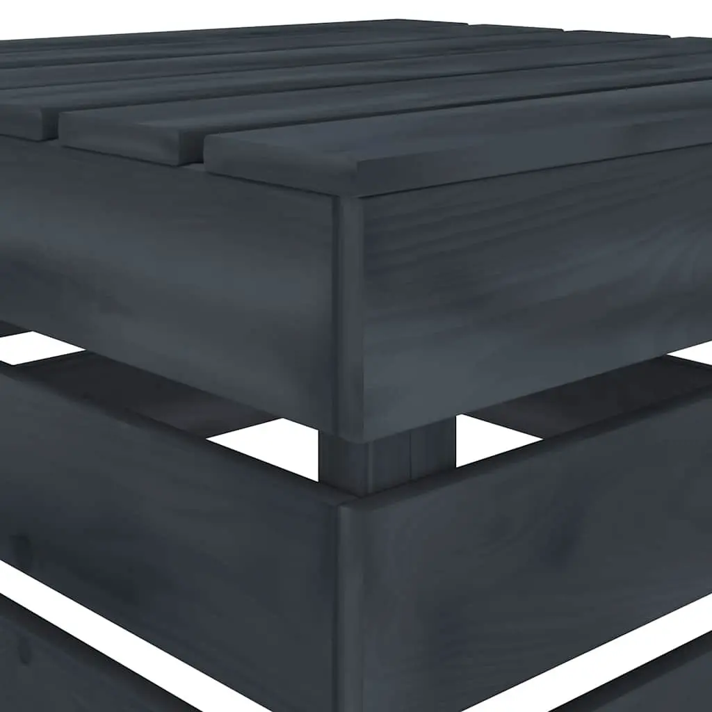 2 Piece Garden Pallet Lounge Set Grey Wood Outdoor Furniture Table Armchair