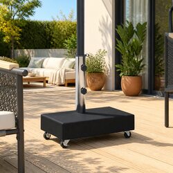 Umbrella Base Black Outdoor Garden Parasol Stand Holder Granite Heavy Duty