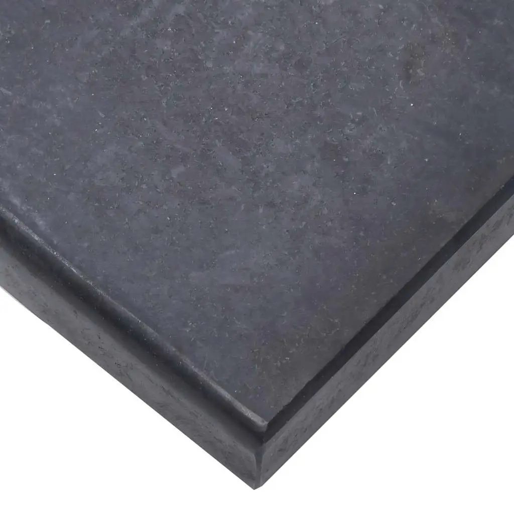 Half-Round Umbrella Base Granite Outdoor Parasol Holder Black 40x28x4cm