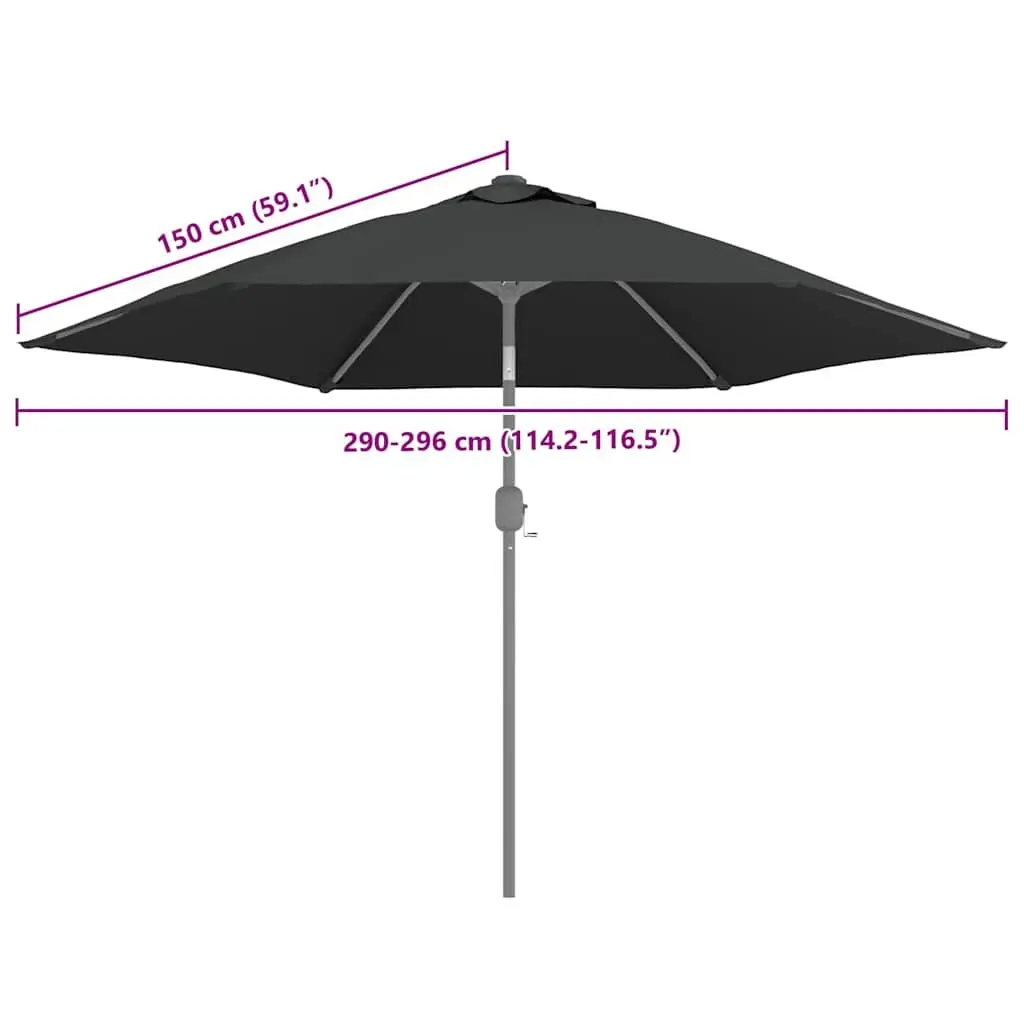 Replacement Parasol Fabric UV Protective Polyester 300cm Anthracite