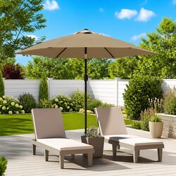 Replacement Parasol Fabric 300cm Outdoor Sunshade Cover Taupe UV Protection