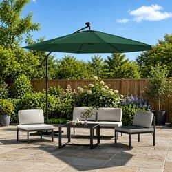 Replacement Fabric Cantilever Umbrella Parasol Cover Green 350cm Outdoor Shade
