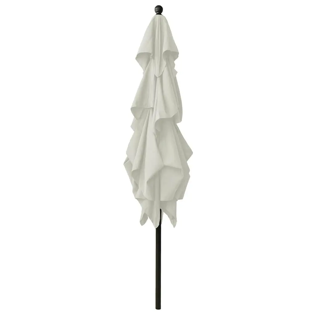 3-Tier Garden Parasol UV Protective Foldable Beige Polyester 2.5 x 2.5 m