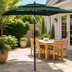 Garden Parasol 3-Tier Outdoor Sunshade Patio Umbrella Green 2x2m Crank Tilt