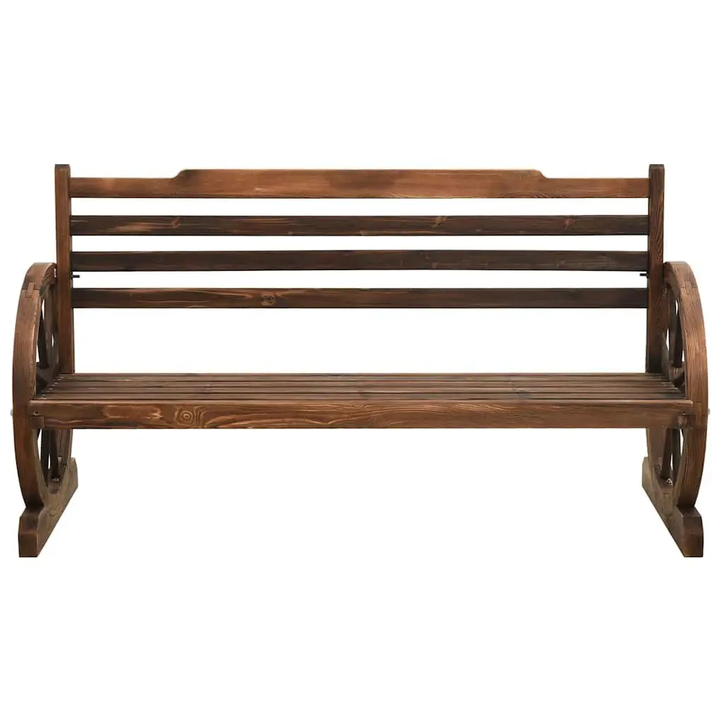 Garden Bench 142cm Outdoor Seating Solid Wood Wagon Wheel Design Patio Furniture