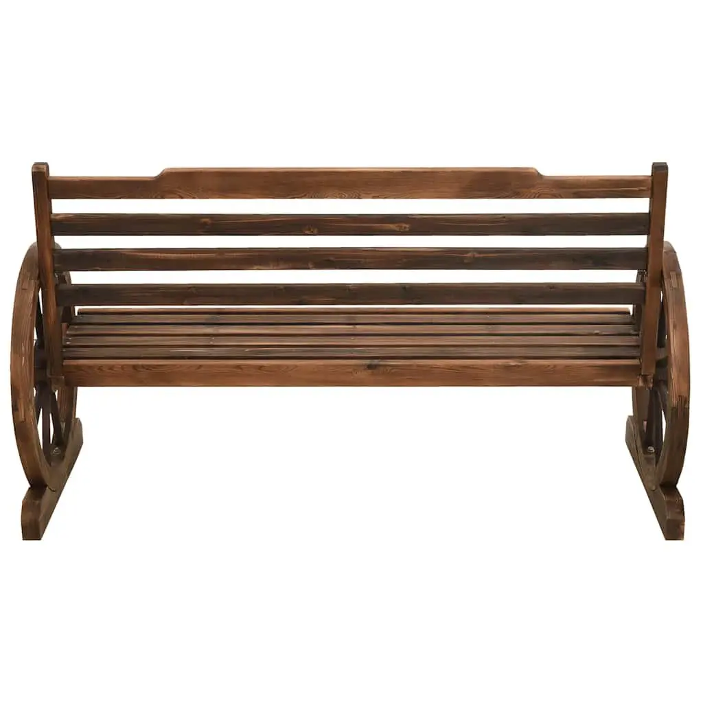 Garden Bench 142cm Outdoor Seating Solid Wood Wagon Wheel Design Patio Furniture