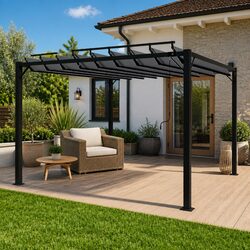 Gazebo with Louvered Roof 3x3 m Anthracite Adjustable Outdoor Garden Patio