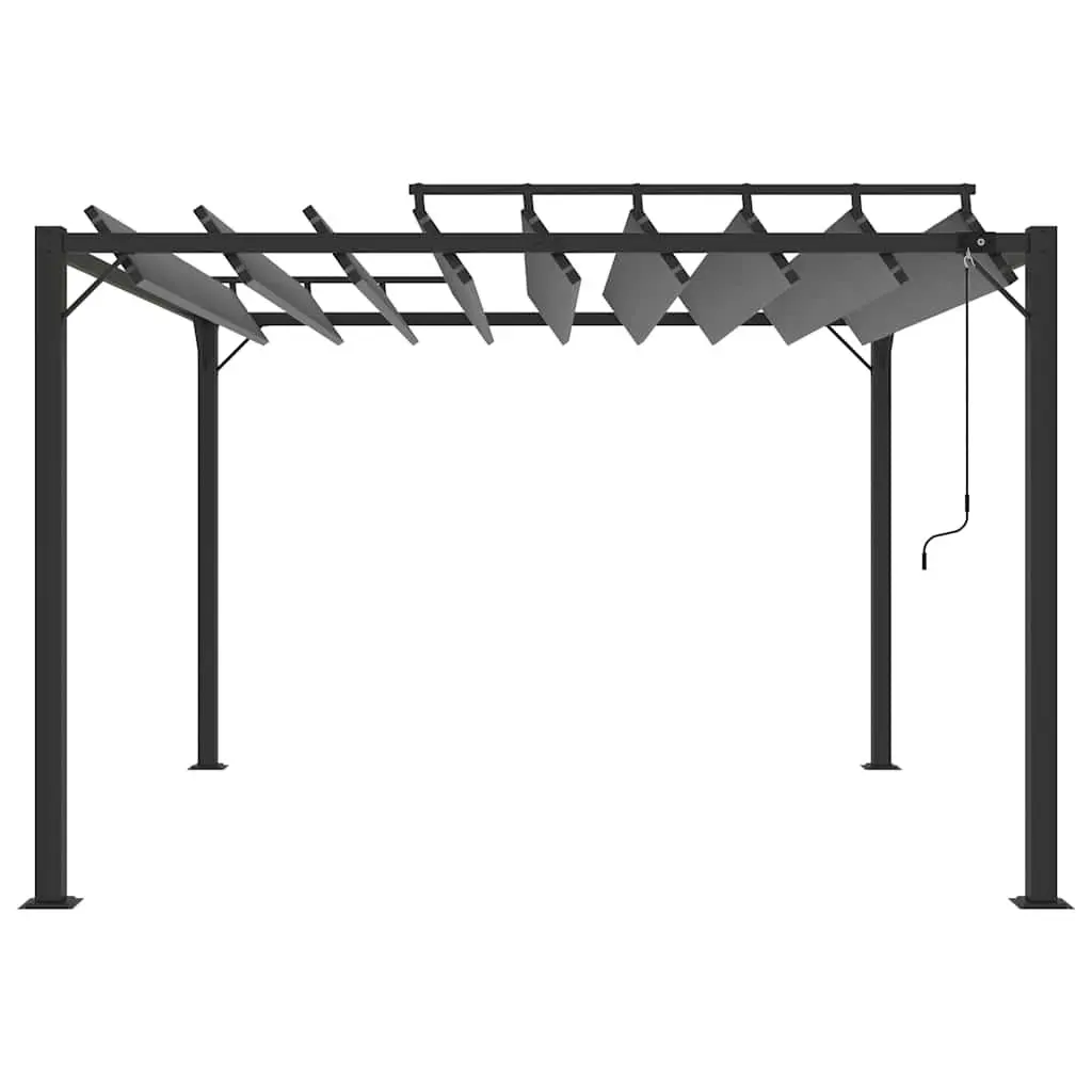 Gazebo Adjustable Louvered Roof 3x3m Anthracite Outdoor Garden Patio