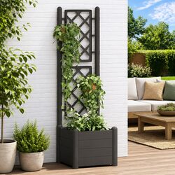 Garden Planter with Trellis Raised Bed Flower Box Climbing Plants Support