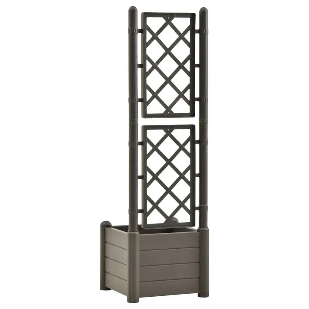 Garden Planter with Trellis Integrated Structure Lightweight Anthracite