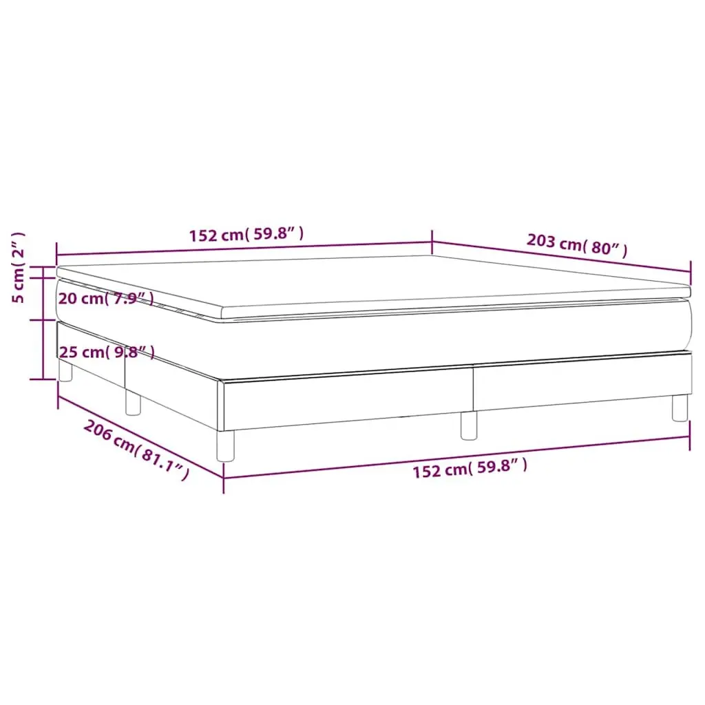 Box Spring Bed with Pocket Spring Mattress Queen Size Dark Grey Velvet 153x203 cm