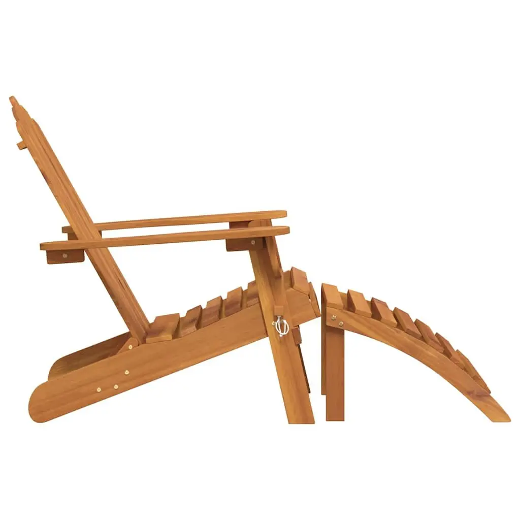 Adirondack Chairs with Footrests Solid Acacia Wood Foldable Brown 2 Pieces