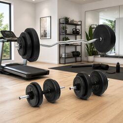 Barbell Dumbbell Weight Set 60kg Home Gym Training Free Weights Exercise