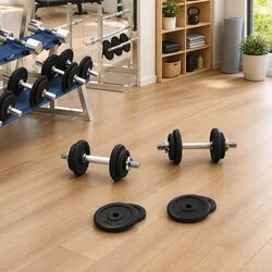 Dumbbell Set 40kg Cast Iron Chrome Plated Steel Free Weights Home Gym Training