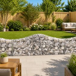 Arched Gabion Baskets 5 pcs Garden Barriers Decorative Retaining Walls Outdoor