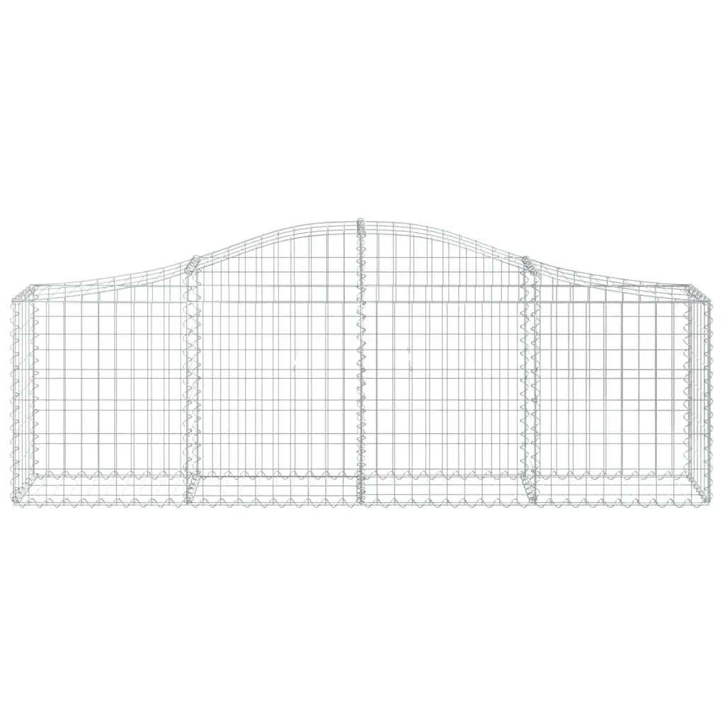 Arched Gabion Baskets Decorative Garden Barriers 5 Piece Galvanised Iron Silver
