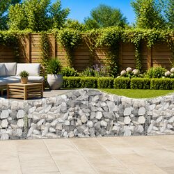 Arched Gabion Baskets 6 pcs Garden Barrier Retaining Wall Decorative Outdoor