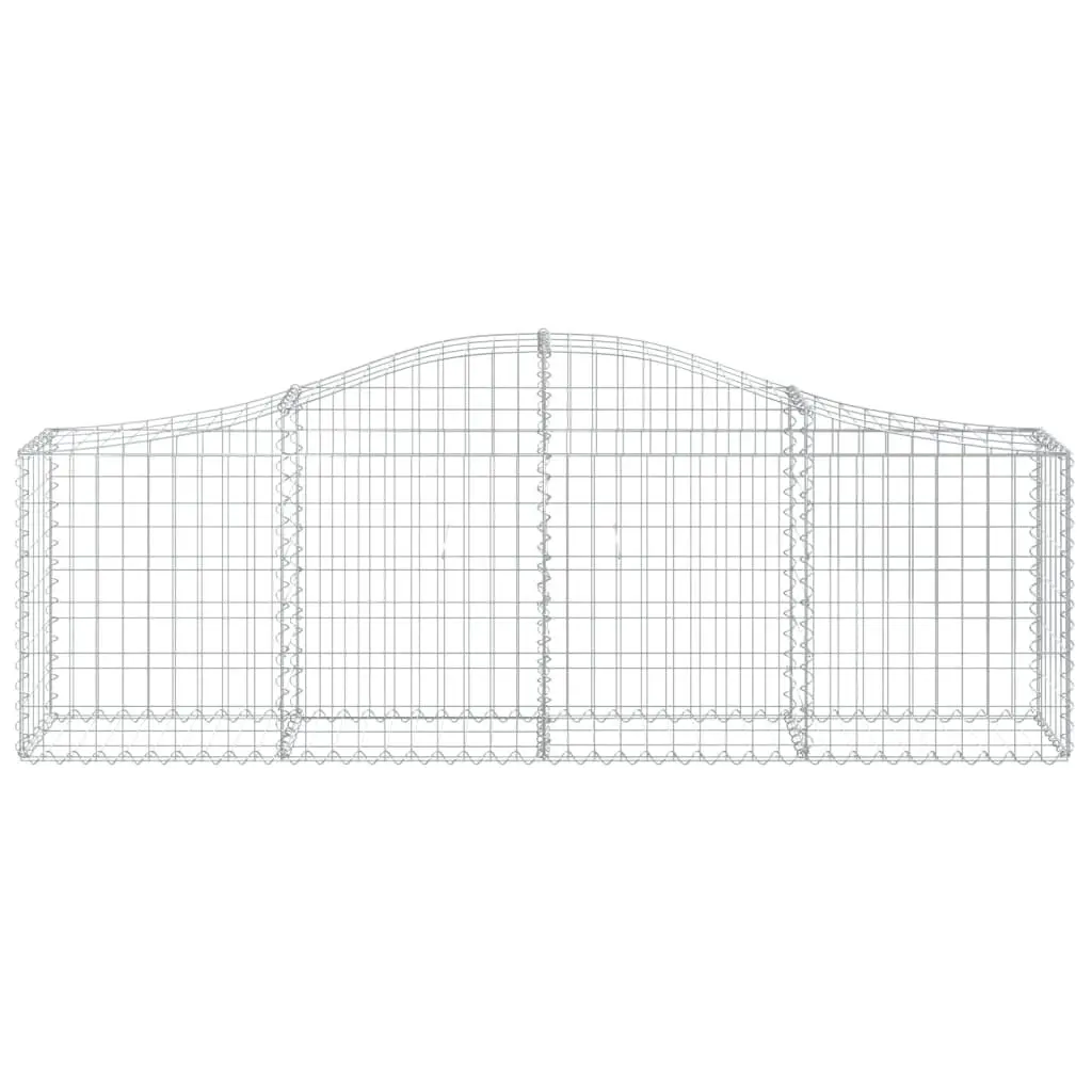 Arched Gabion Baskets 6 Piece Decorative Garden Barrier Retaining Wall Silver Galvanised Iron