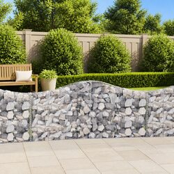 Arched Gabion Baskets 2 pcs Garden Barrier Retaining Wall Decorative Outdoor