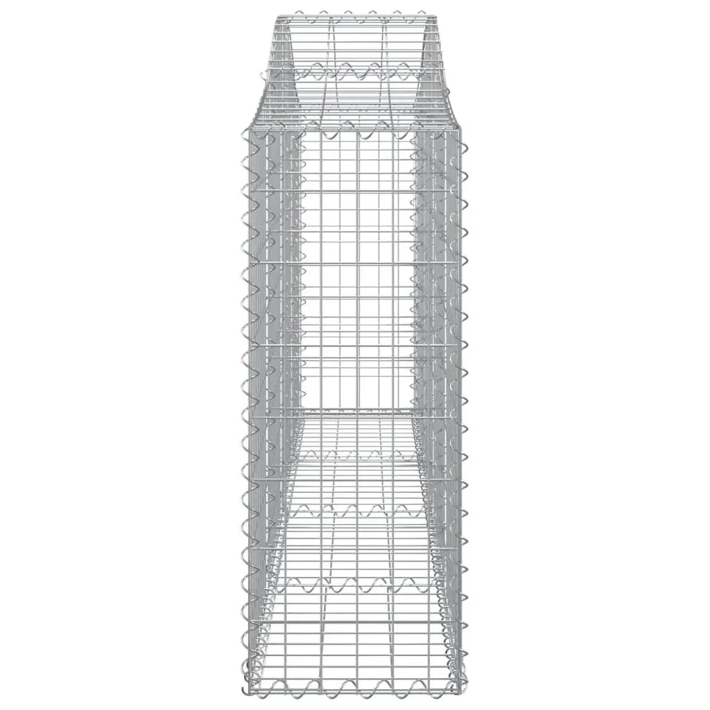 Arched Gabion Baskets 5 Piece Durable Corrosion Resistant Garden Barriers Silver Galvanised Iron