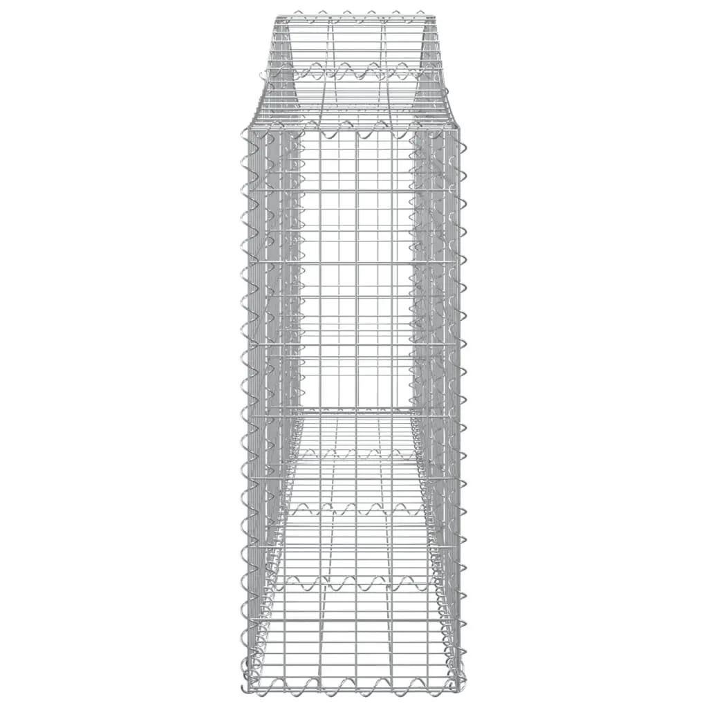 Arched Gabion Baskets 6 Piece Decorative Garden Barrier Retaining Wall Silver Galvanised Iron