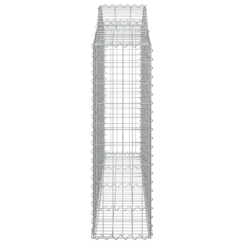 Arched Gabion Baskets Decorative Garden Barrier 200 x 30 x 100120 cm Silver Galvanised Iron 2 Pieces