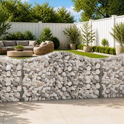 Arched Gabion Baskets 5 pcs Garden Barrier Retaining Wall Outdoor Decorative