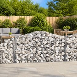Arched Gabion Baskets 8 pcs Garden Barrier Retaining Wall Decorative Outdoor