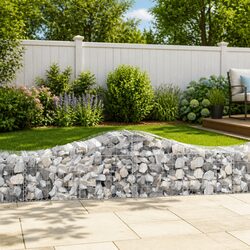 Arched Gabion Baskets 4 pcs Garden Retaining Wall Decorative Barrier Outdoor