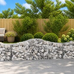 Arched Gabion Baskets 3 pcs 200x50x60/80 cm Garden Barrier Retaining Wall