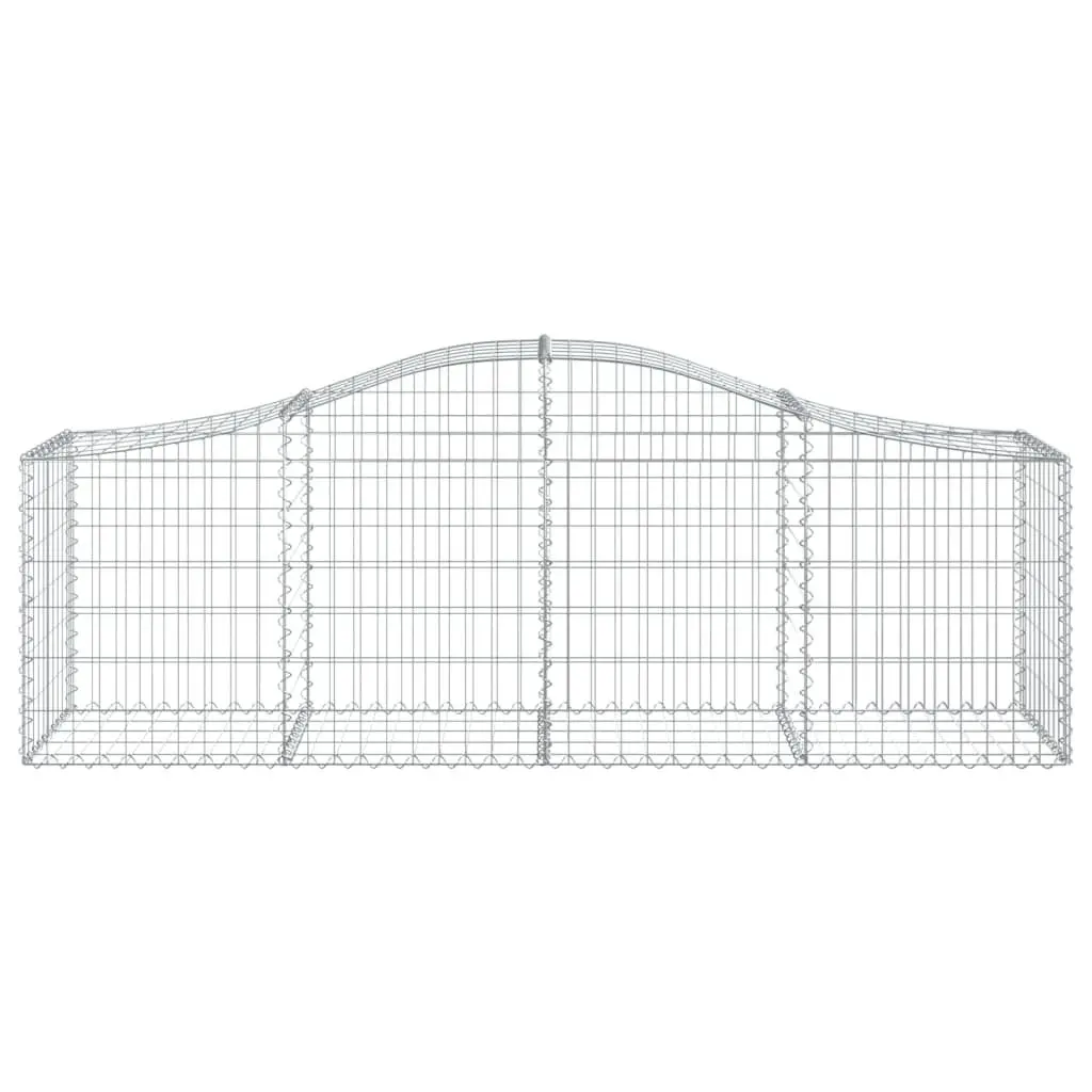 Arched Gabion Baskets 3 Piece 200x50x60/80 cm Galvanised Iron Garden Barrier