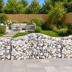 Gabion Baskets Arched 10 pcs 200x50x80/100 cm Garden Barrier Decorative