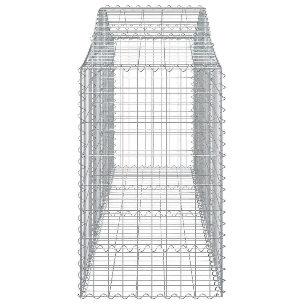 Gabion Baskets Arched Decorative 200x50x80/100 cm Silver 10 Piece