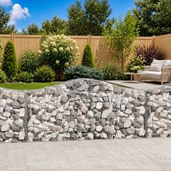Arched Gabion Baskets 12pcs Garden Barrier Retaining Wall Decorative Outdoor