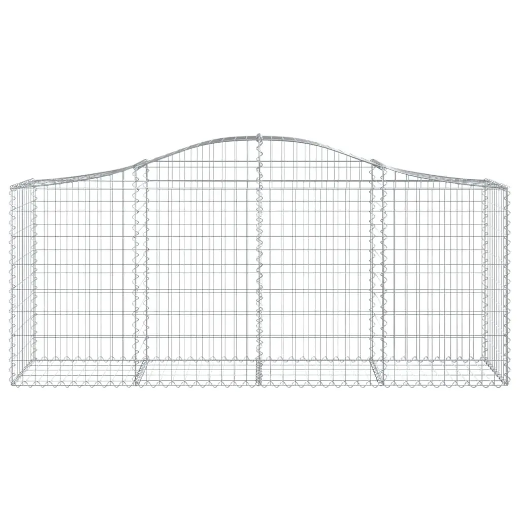 Arched Gabion Baskets 15 Piece Garden Barrier Decorative Retaining Wall Silver Galvanised Iron