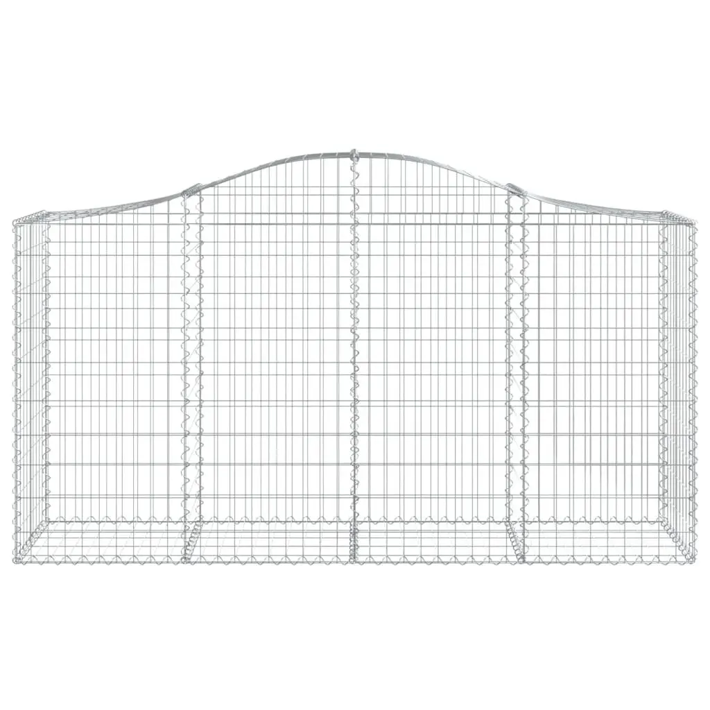 Arched Gabion Baskets 6 Piece Garden Retaining Wall Outdoor Decorative Barrier Silver Galvanised Iron