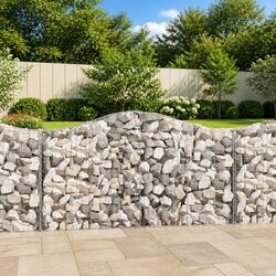 Arched Gabion Baskets 11pcs Garden Retaining Wall Decorative Barrier Outdoor