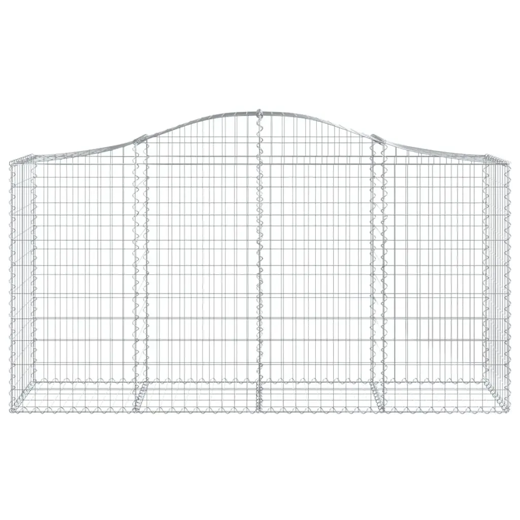 Arched Gabion Baskets 11 Piece Garden Retaining Wall Decorative Barrier Silver Galvanised Iron