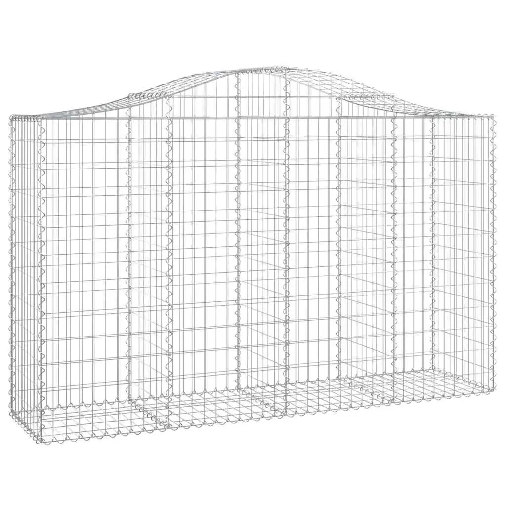 Arched Gabion Baskets 5 Piece Decorative Garden Barrier Retaining Wall Silver