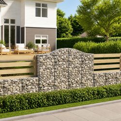 Arched Gabion Baskets 3 pcs Garden Barrier Retaining Wall Decorative Outdoor