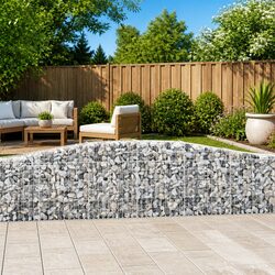 Arched Gabion Baskets 5 pcs 400x30x60/80 cm Garden Decorative Retaining Wall