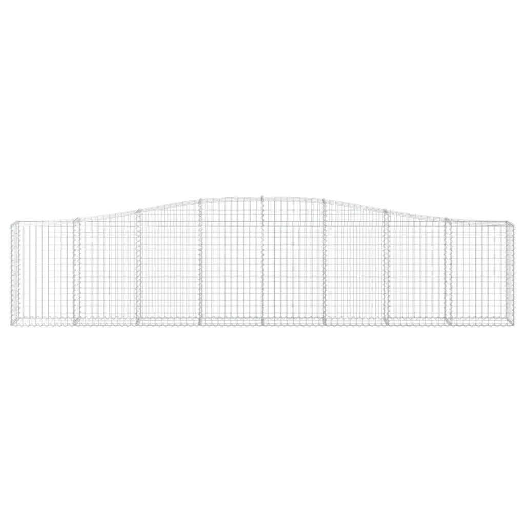 Arched Gabion Baskets Decorative Sound-Insulating 400x30x80/100 cm Galvanised Iron Garden Barrier